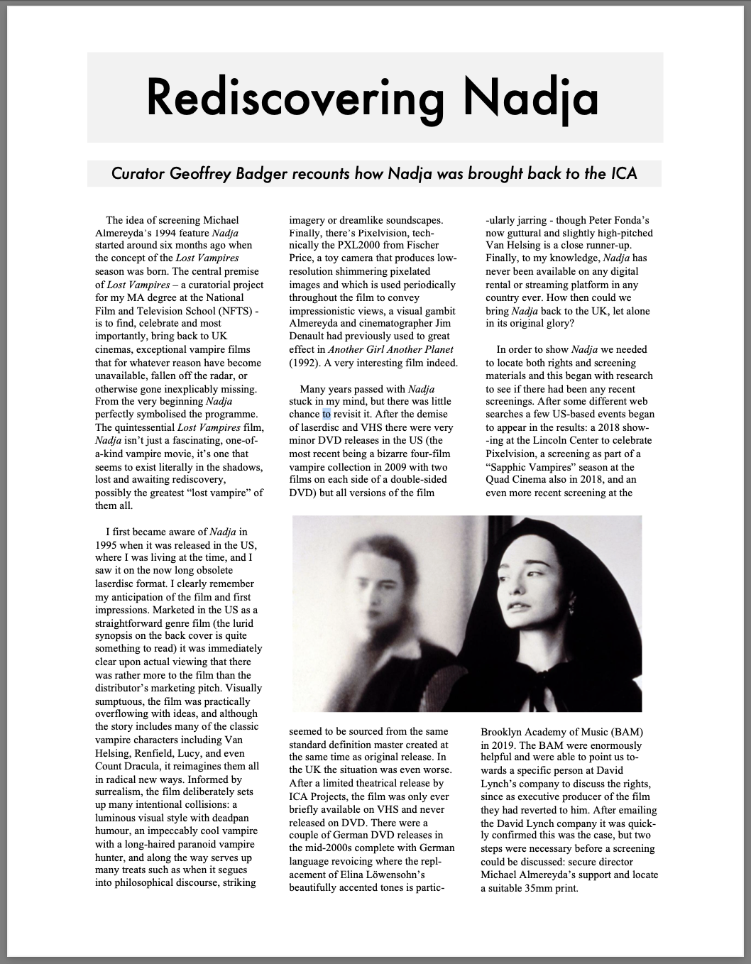 Rediscovering Nadja essay